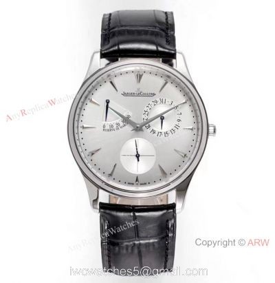 ZF Jaeger-LeCoultre Master Ultra Thin Power Reserve Watch Silver Dial 1