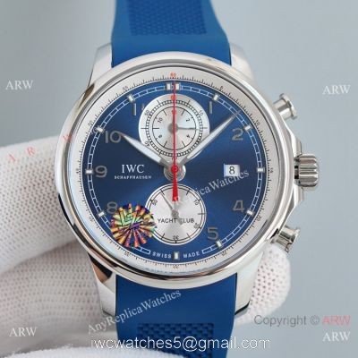 New Replica IWC Portugieser Yacht Club Chronograph Cal89361 Blue Dial Watch 1