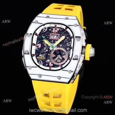 Replica Richard Mille RM 62-01 Tourbillon Watch Yellow Rubber Band Strap 1