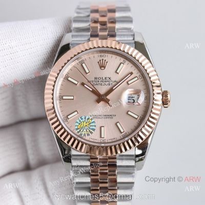 (TW) Swiss Copy Rolex Datejust II Seagull 2824-2 Watches 41mm Jubilee Two Tone Rose Gold 1