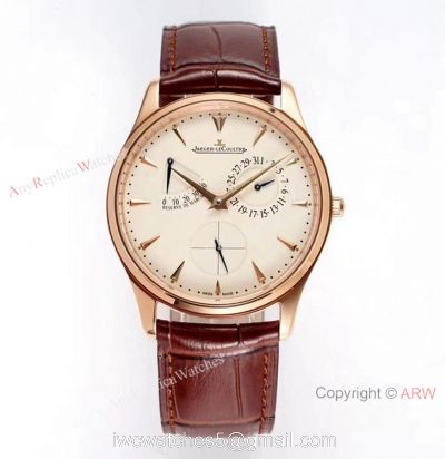 ZF Jaeger-LeCoultre Master Ultra Thin Power Reserve Rose Gold Watch Swiss Replica Watches 1