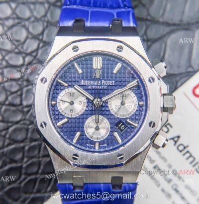 Grade 1A Swiss Copy Audemars Piguet Royal Oak Chrono ETA 7750 Watch 41mm SS Blue Dial 1
