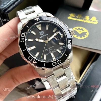 New Replica TAG Heuer Aquaracer 300m Automatic Watch Stainless Steel Black Dial 1