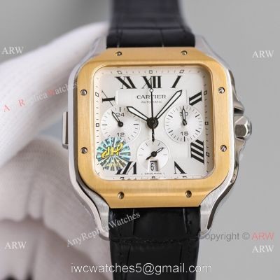 JH Swiss Grade Cartier Santos de Cartier Chronograph Two Tone Watch 2021 New! 1