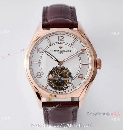 Swiss Replica Vacheron Constantin Fiftysix Flying Tourbillon EUR Factory 1:1 Best Edition Watch Rose Gold 1
