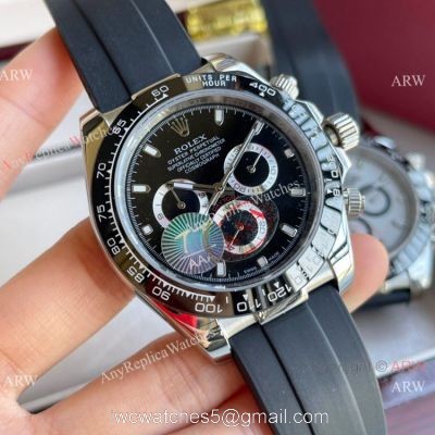 Rolex Comograph Daytona Replica Watch 43mm Oysterflex Rubber Strap 1