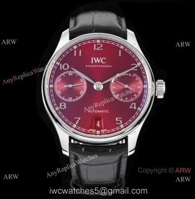 ZF Factory Replica IWC Portugieser Automatic 7 Days Red Dial Watch Brand NEW 1