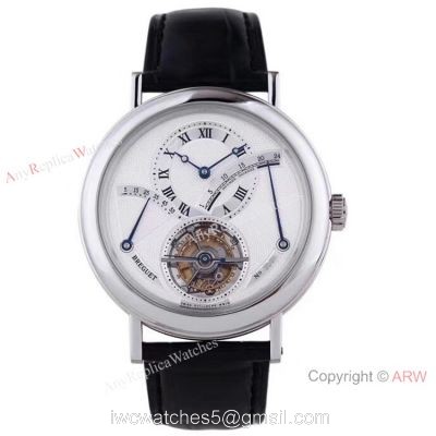 Swiss Replica Breguet Classique Tourbillon Power Reserve White Dial Watch 3657PT 1