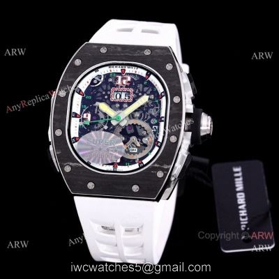 White Rubber Band Richard Mille 62-01 Tourbillon Vibrating Alarm ACJ Replica Watch 1