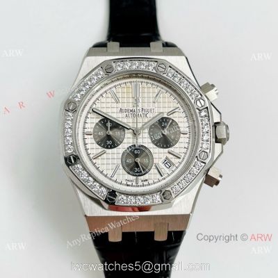 Clone Audemars Piguet Royal Oak Chronograph Watch SS Diamond Bezel 1