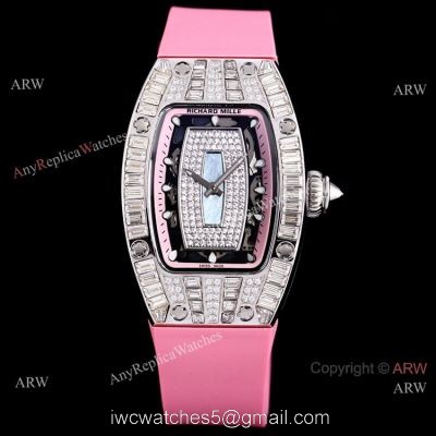 Swiss Quality Richard Mille RM 007-01 Iced Out Diamond Watch Women Size 1