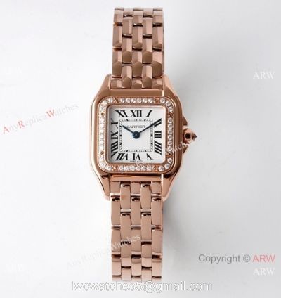 BV Factory Cartier Panthere De Swiss Quartz Watch Rose Gold Diamond Bezel 22mm for Women 1