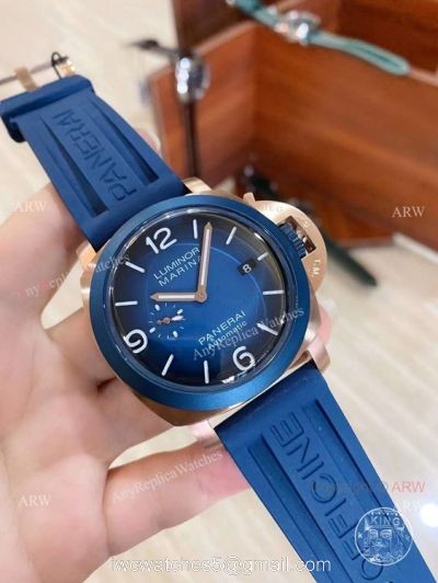 New Panerai 2021 Watches -Replica Panerai Luminor Marina 44mm Blue Dial Rubber Strap 1