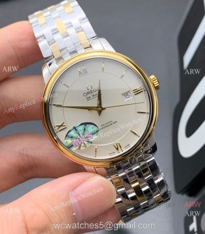 MKS Factory Omega Classic De Ville 9015 Watch Two Tone White Dial 1