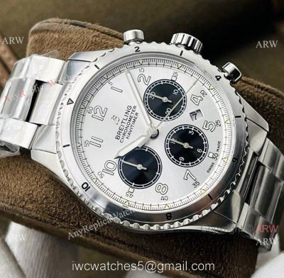 2021 New! Swiss Replica Breitling Navitimer 08 Watch White Chronograph Dial Swiss 7750 1
