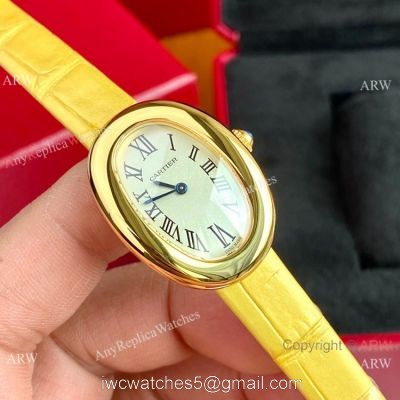 New Copy Cartier Baignoire Sapphire Glass Quartz Watch All Gold Small 1