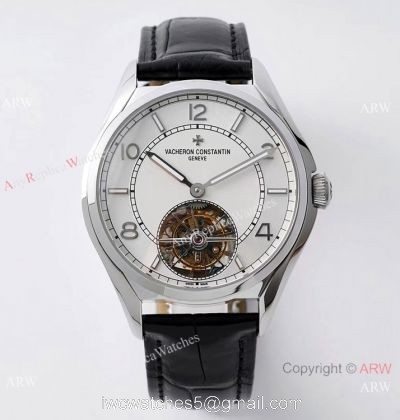Swiss Replica Vacheron Constantin Fiftysix Flying Tourbillon EUR Factory 1:1 Watch SS White Dial 1