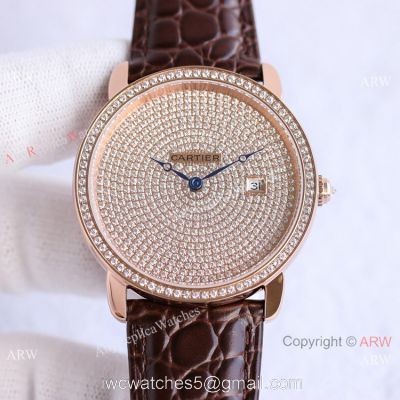 TW Factory Swiss Grade Cartier Ronde Solo de Rose Gold Diamond Watch 42mm 1