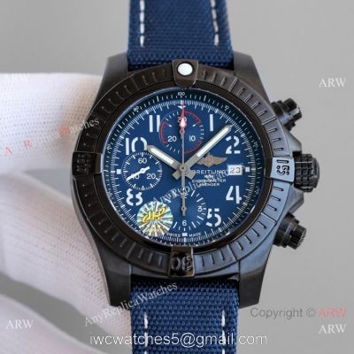 JH Factory Copy Breitling Avenger Chronograph 7750 Watch Black Case Nato Strap 1