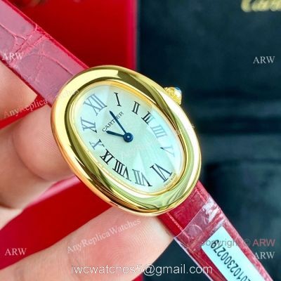 New Copy Cartier Baignoire Sapphire Glass Watch Small Size 1