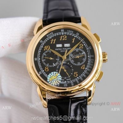 JH Swiss Copy Patek Philippe Perpetual Calendar Chronograph Yellow Gold 5270E Watch 1