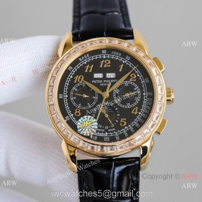 JH Swiss Replica Patek Philippe Perpetual Calendar Chronograph Watch 5270z Diamond Bezel 1