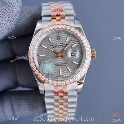 Swiss Quality Copy Rolex Datejust II 41 Grey Dial Diamond Bezel Jubilee Watch 1