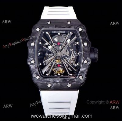 KV Factory Richard Mille RM 12-01 Tourbillon Limited Edition Watch NTPT Carbon White Rubber Strap 1