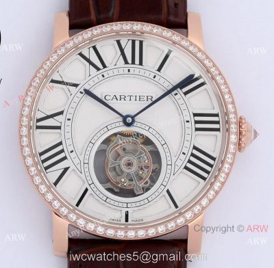 BBR Factory 1:1 Replica Cartier Rotonde De Tourbillon Watch Rose Gold 40mm 1
