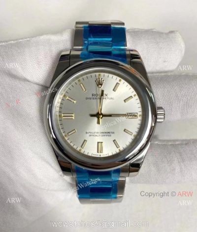 2021 Newest! Clone Rolex Oyster Perpetual Watch 41MM Silver Dial Oyster Band 1
