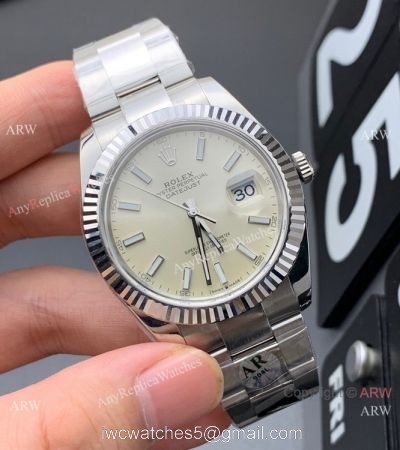 AR Rolex Datejust II 41 904L Stainless Steel Cream Dial Replica Watch 1