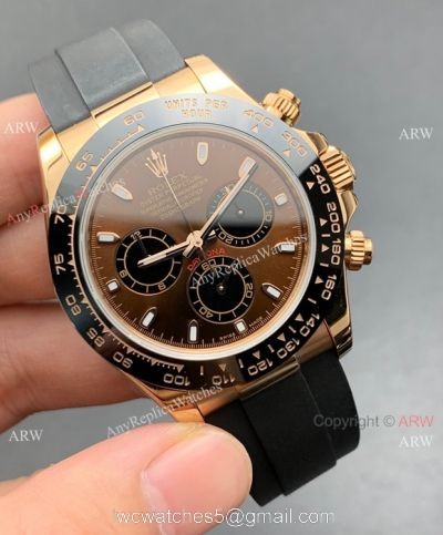 Copy Rolex Daytona Oysterflex Rubber Strap Watch Asian 7750 Movement 1