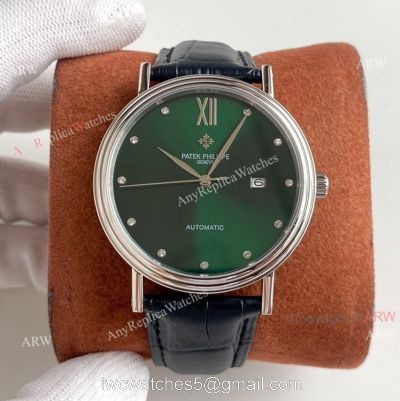 Patek Philippe Calatrava Classic Watch Mens Green Dial Automatic Replica Watch 1