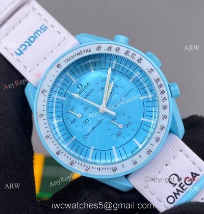 2022 new! AAA Replica Swatch x Omega &8216;Uranus Moonswatch Blue Bioceramic Swiss Quartz 1