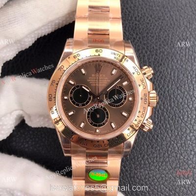 Super Clone Rolex Chocolate Daytona Rose Gold Watch Noob Factory 4130 Movement 1