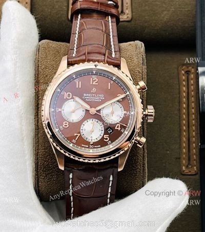 2021 New! Swiss 7750 Breitling Navitimer 08 Chronograph Watch Rose Gold 1