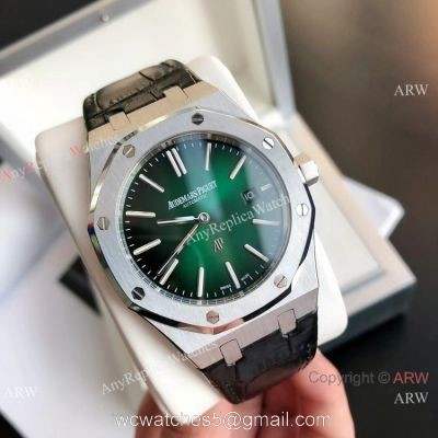 2021 NEW! Clone Audemars Piguet Royal Oak Jumbo Watch Green Leather Strap 1