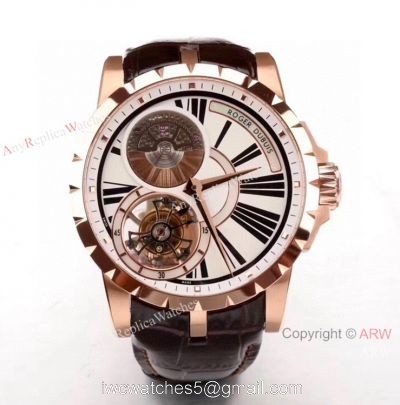 Swiss Copy Roger Dubuis Excalibur Tourbillon RDDBEX0216 Watch Rose Gold 1