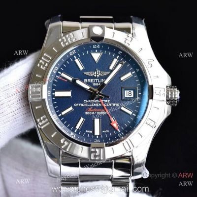 GF Factory Breitling Avenger II GMT 43mm Watch SS Blue Dial GF Swiss 2836 Movement 1