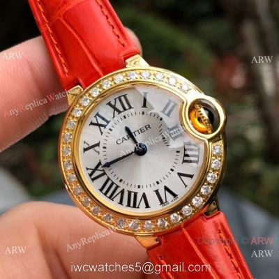 Swiss Copy Cartier Ballon Bleu Lady 30mm Diamond Watch Swiss Quartz Movement 1
