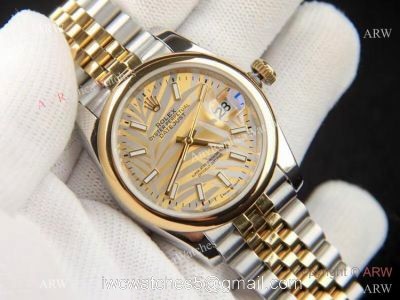 2021 New Rolex Datejust Gold Palm dial Domed bezel Gold Jubilee Watch 1