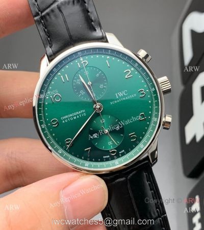 YL Fatcory Swiss Replica IWC Portugieser Green Dial 7750 Watch 1