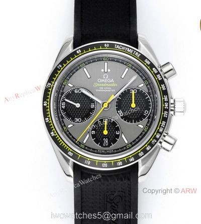 HRF Swiss Replica Omega Speedmaster Racing Gray Dial Watch 1