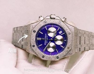 New Audemars Piguet Royal Oak Watch Frosted Gold Case Purple Dial 1