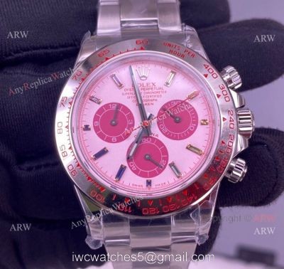 Best Noob Rolex Daytona Pink Dial Stainless Steel Watch 4130 Replica 1