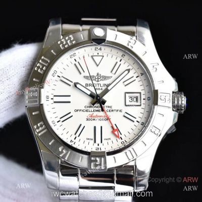 GF Factory Breitling Avenger II GMT White DIAL 43mm Watch Super Clone Swiss 2836 Movement 1