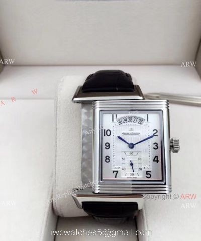 Clone Jaeger LeCoultre Grande Reverso Duo Watch Black Leather Strap 1