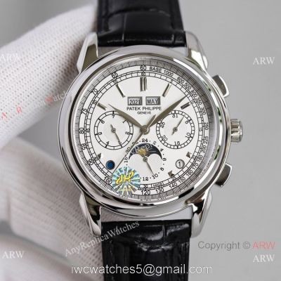 2021! Swiss Copy Patek Philippe 5270G Perpetual Calendar Chronograph JH V2 Version Watch White Dial 1