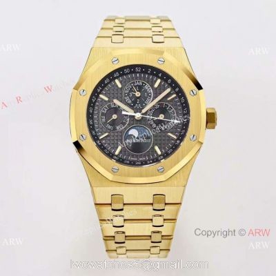 2021 BF Factory Audemars Piguet Perpetual Calendar Royal Oak Cal.5134 Watch Yellow Gold Black Dial 41mm 1
