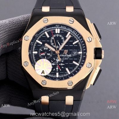JF 1:1 Swiss Audemars Piguet AP Royal Oak Offshore 26406FR Black and Rose Gold Watch Super Clone 1
